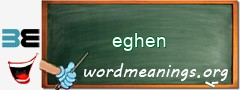 WordMeaning blackboard for eghen